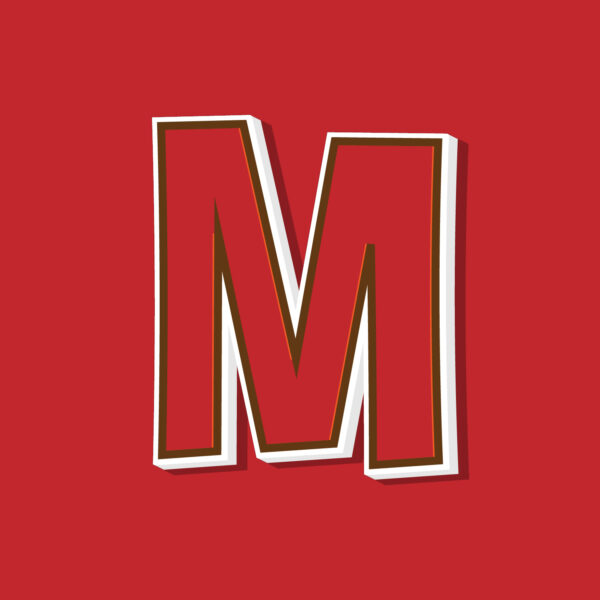 Letter M Vintage Style