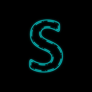 Letter S Neon Outline Design