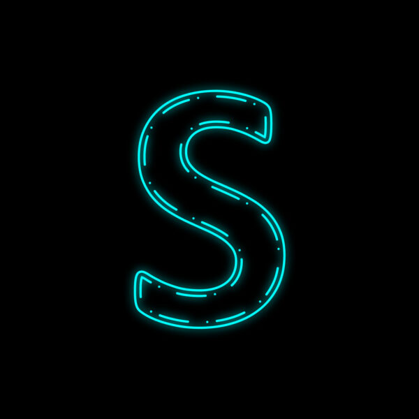 Letter S Neon Outline Design