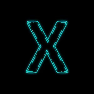 Letter X Neon Outline Design