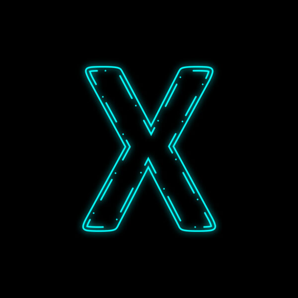 Letter X Neon Outline Design