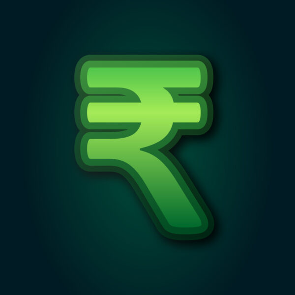 Rupee Symbol Green Layer Design
