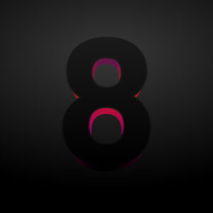 3D Number Eight Black Color Design