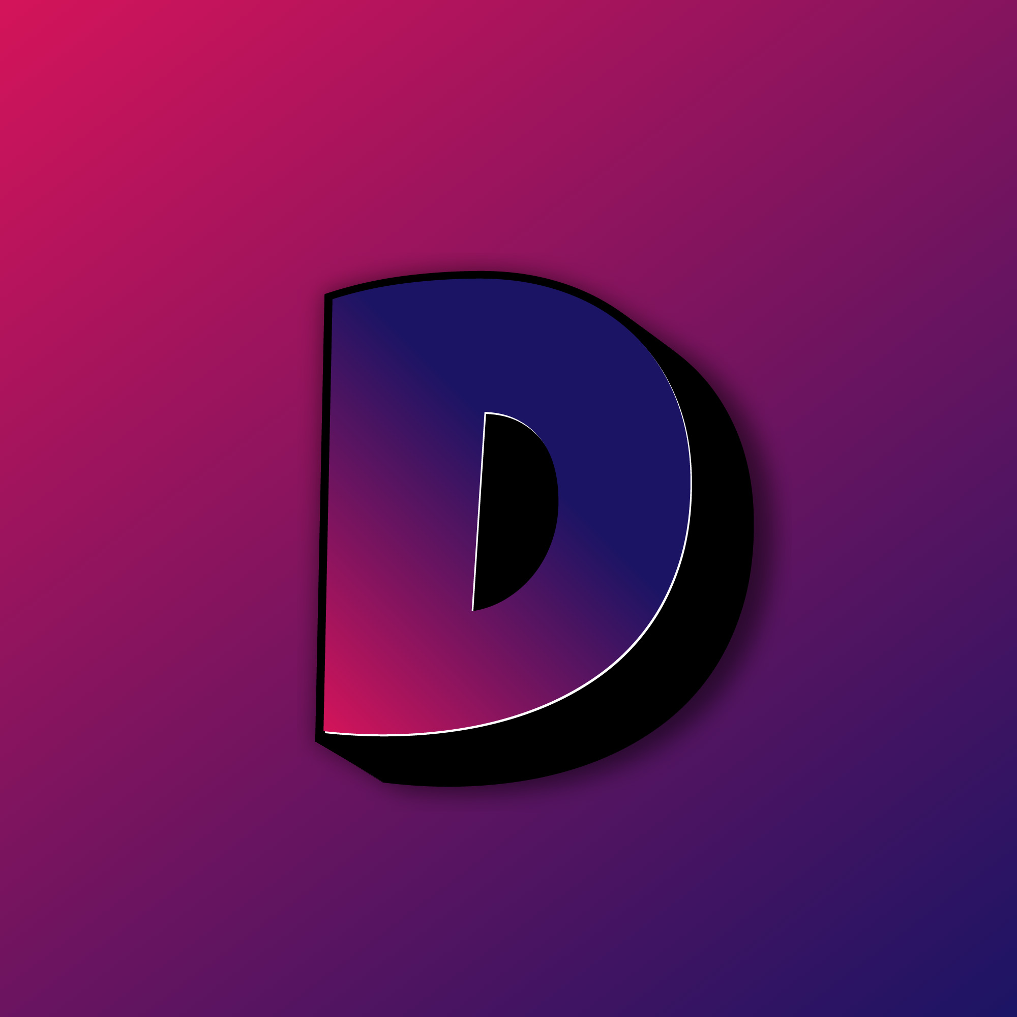 Bold Letter D Colorful Design