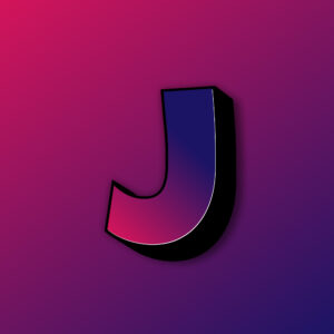 Bold Letter J Colorful Design