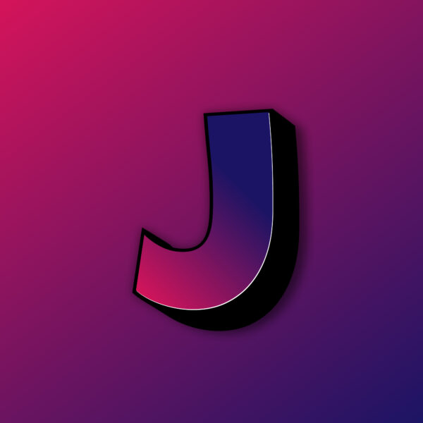 Bold Letter J Colorful Design