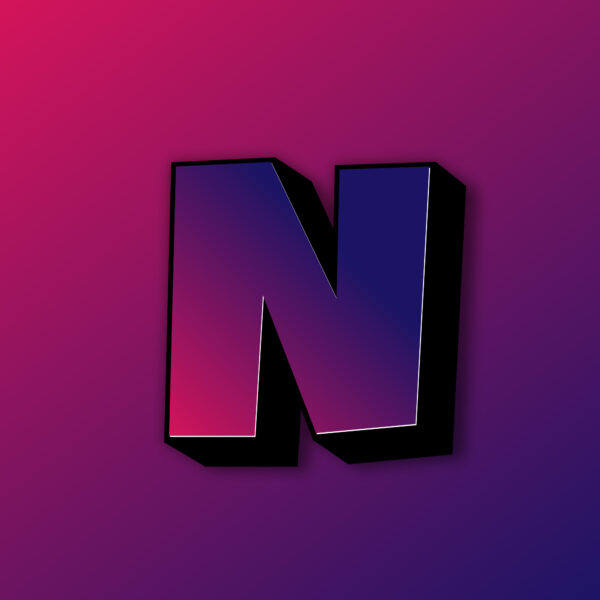 Bold Letter N Colorful Design