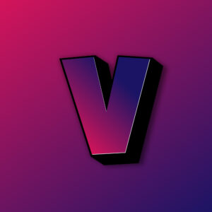 Bold Letter V Colorful Design
