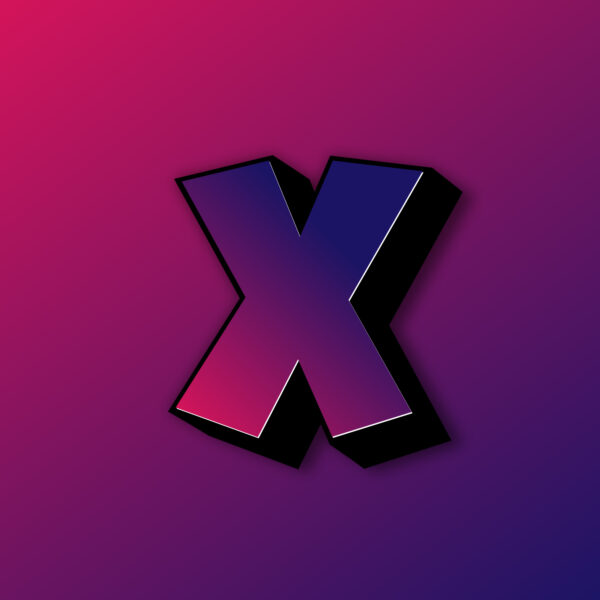 Bold Letter X Colorful Design