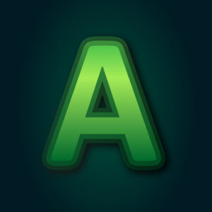 Letter A Green Layer Design