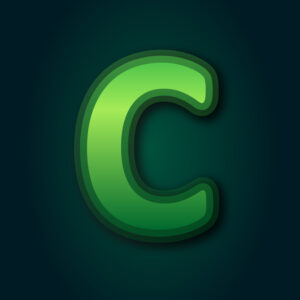 Letter C Green Layer Design