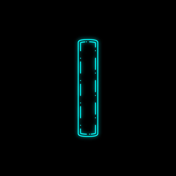 Letter I Neon Outline Design