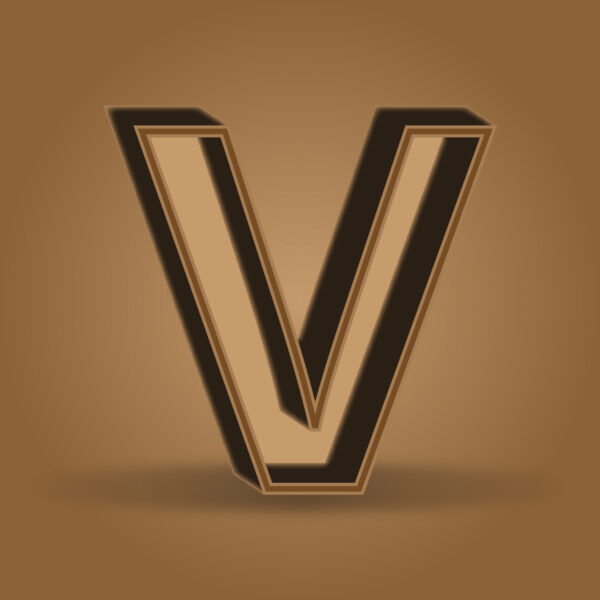 Letter V Chocolate Color Design