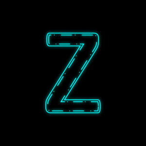 Letter Z Neon Outline Design