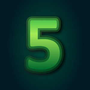 Number Five Green Layer Design