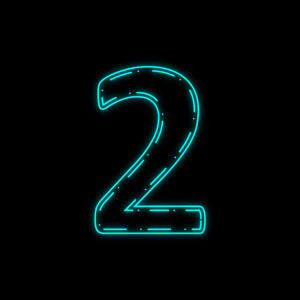 Number Two Neon Outline Design