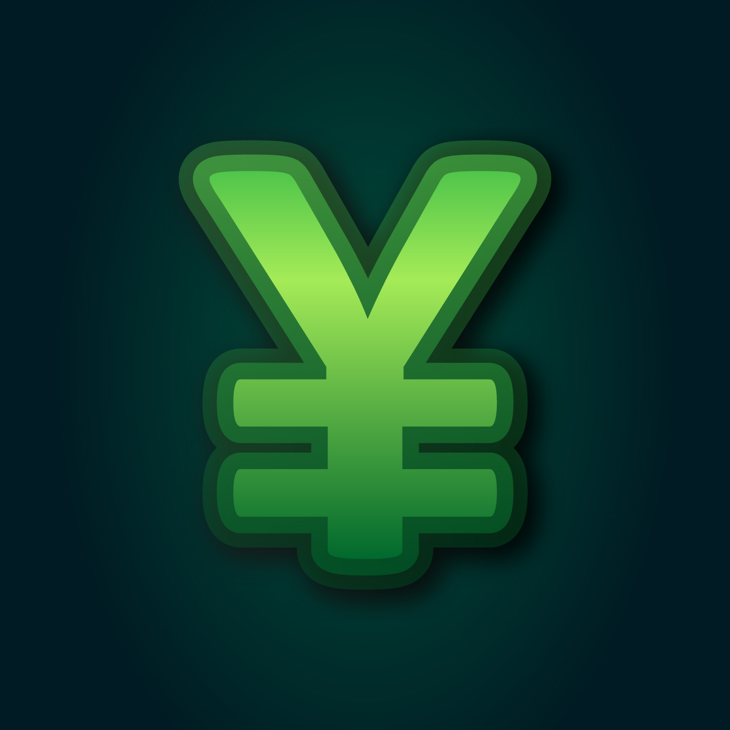 Yuan Symbol Green Layer Design