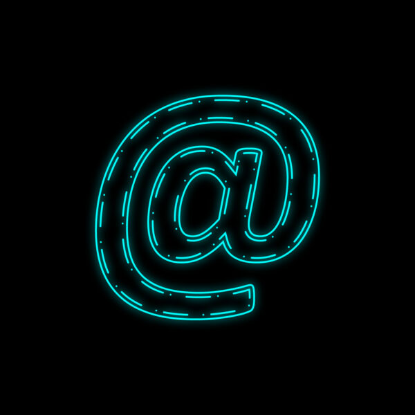At Symbol Neon Outline Design