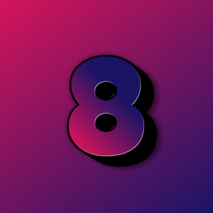 Bold Number Eight Colorful Design