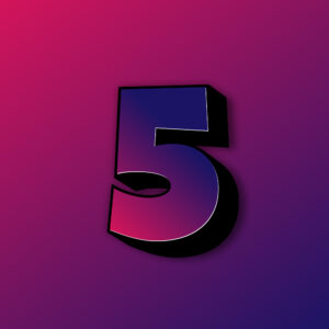 Bold Number Five Colorful Design
