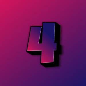 Bold Number Four Colorful Design