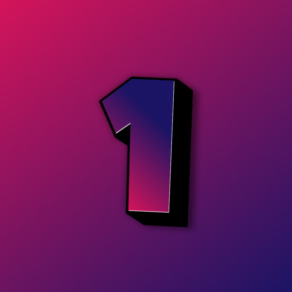 Bold Number One Colorful Design