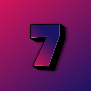 Bold Number Seven Colorful Design