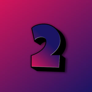 Bold Number Two Colorful Design