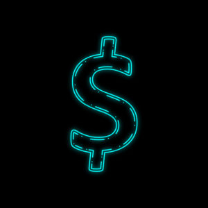 Dollar Symbol Neon Outline Design