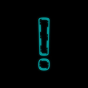 Exclamation Symbol Neon Outline Design