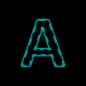 Letter A Neon Outline Design