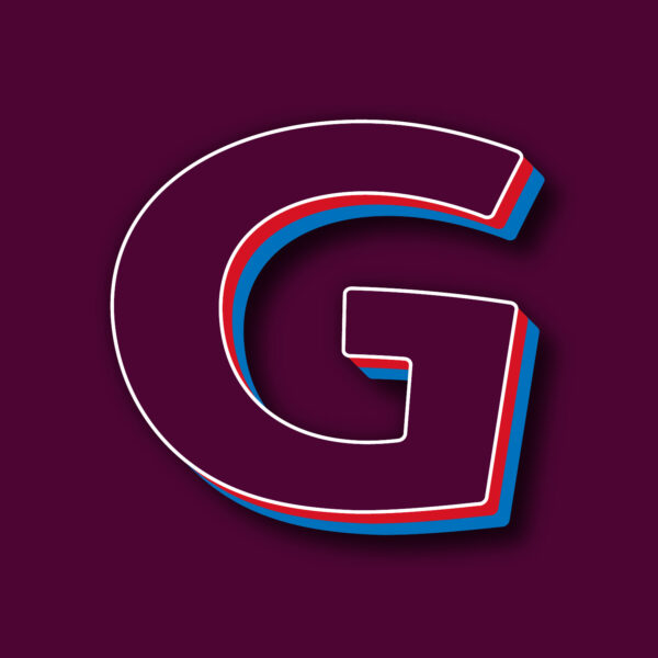 Letter G Tricolor Design With White Edges