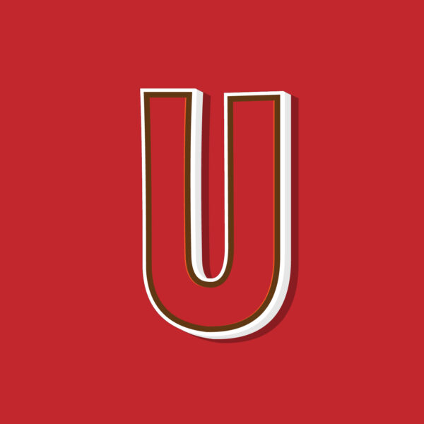 Letter U Vintage Style
