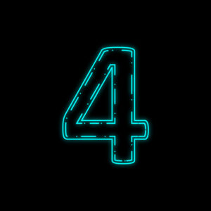 Number Four Neon Outline Design