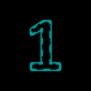 Number One Neon Outline Design