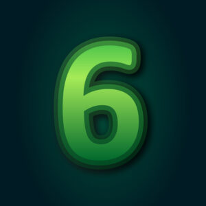 Number Six Green Layer Design