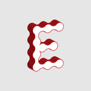 3D Letter E Curved Design