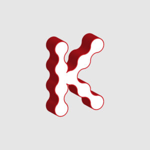 3D Letter K Curved Design