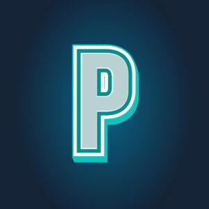 3D Letter P Tricolor Design