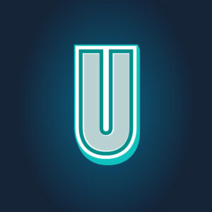 3D Letter U Tricolor Design