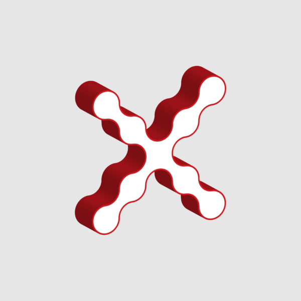 3D Letter X Curved Design