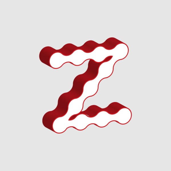 3D Letter Z Curved Design