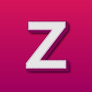3D Letter Z Stitched Design
