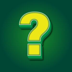 3D Question Symbol Yellow Green Design