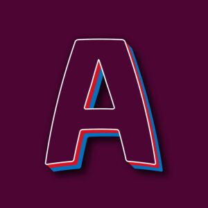 Letter A Tricolor Design With White Edges