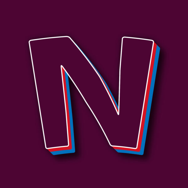 Letter N Tricolor Design With White Edges