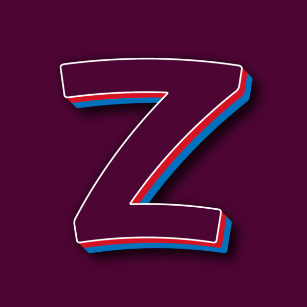 Letter Z Tricolor Design With White Edges