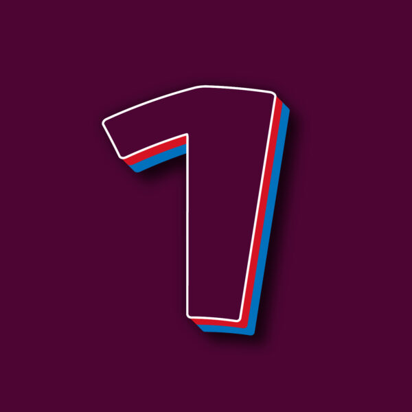 Number One Tricolor Design With White Edges