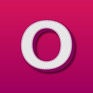 3D Letter O Stitched Design