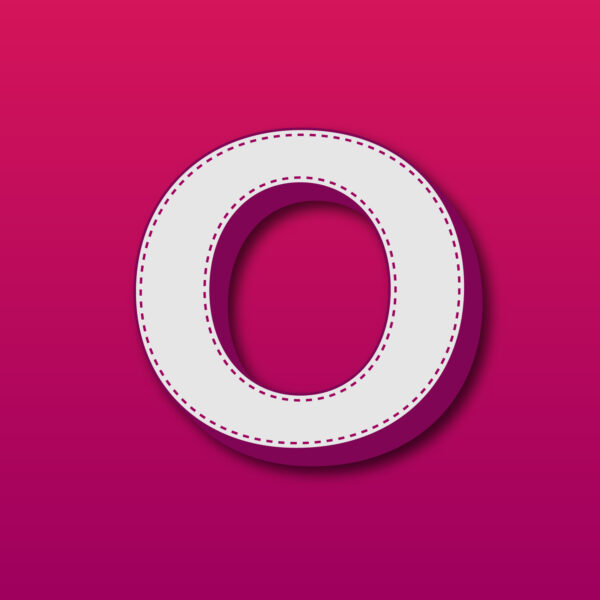 3D Letter O Stitched Design
